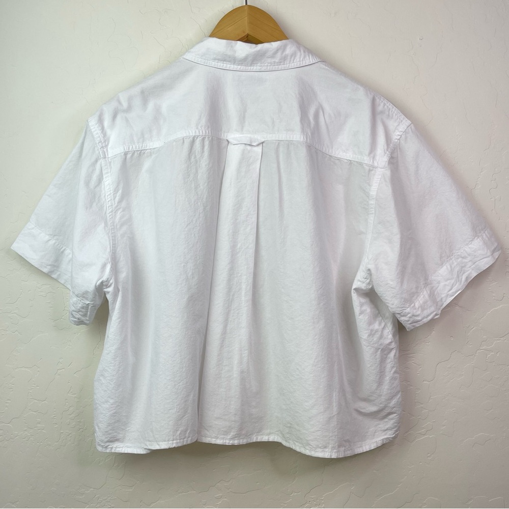 Madewell White Cropped Boxy Utility Button-Up Shirt Women’s Size Medium - Picture 5 of 16